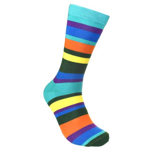 Bamboo Socks (Teal-Top Stripes)