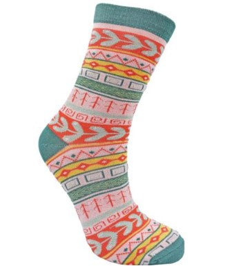 Bamboo Socks (Geometric Teal)