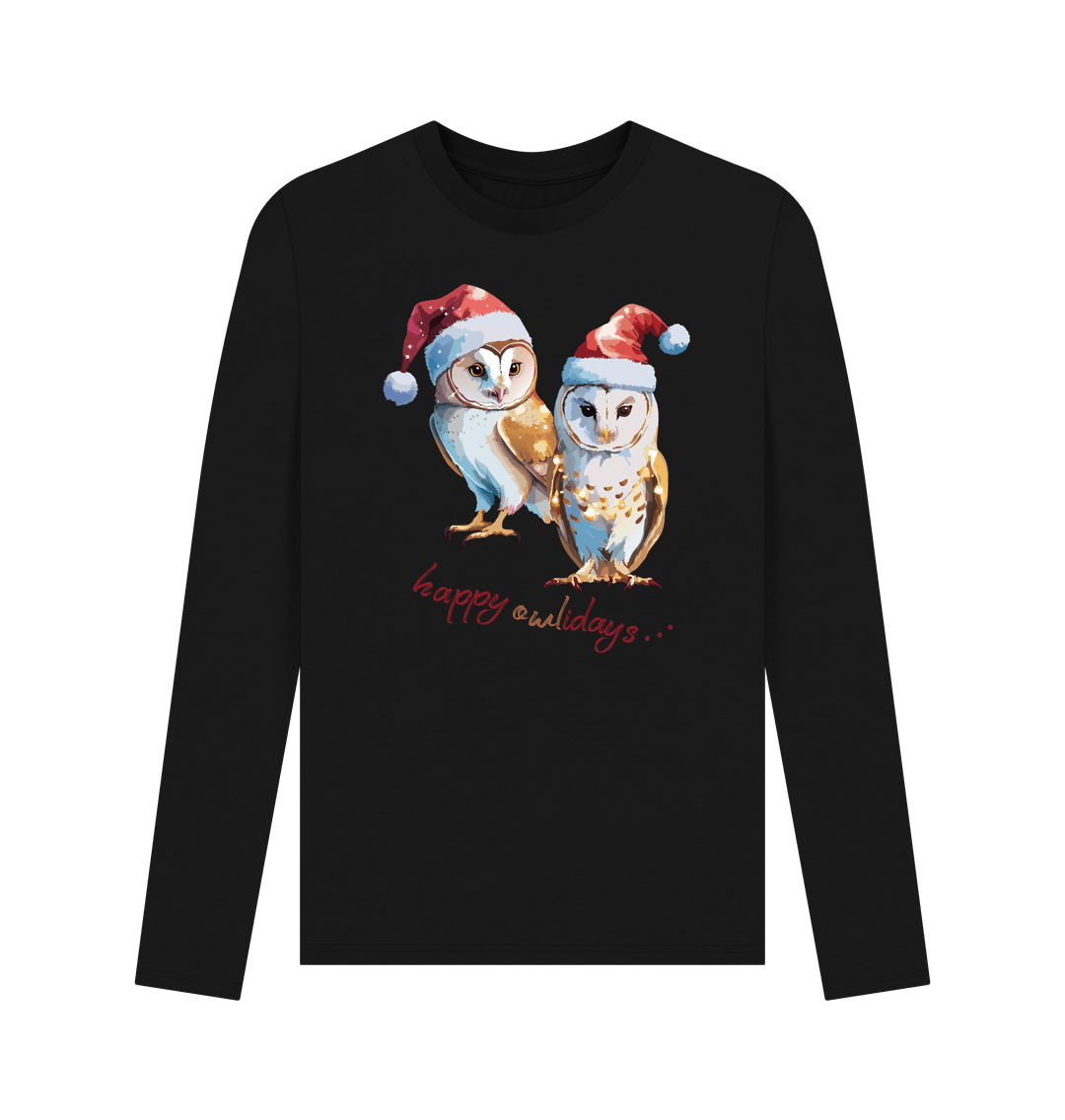 Black Owl Christmas Top - Teemill