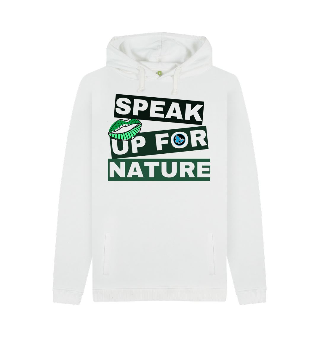 White Speak Up For Nature Pullover Hoody - Teemill