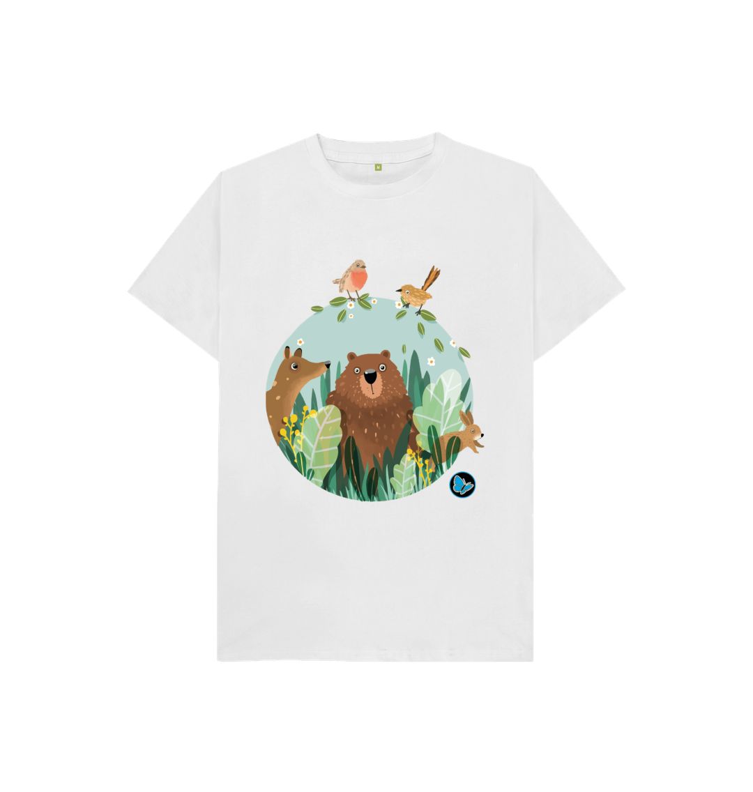 White Animal Family T-Shirt - Children - Teemill