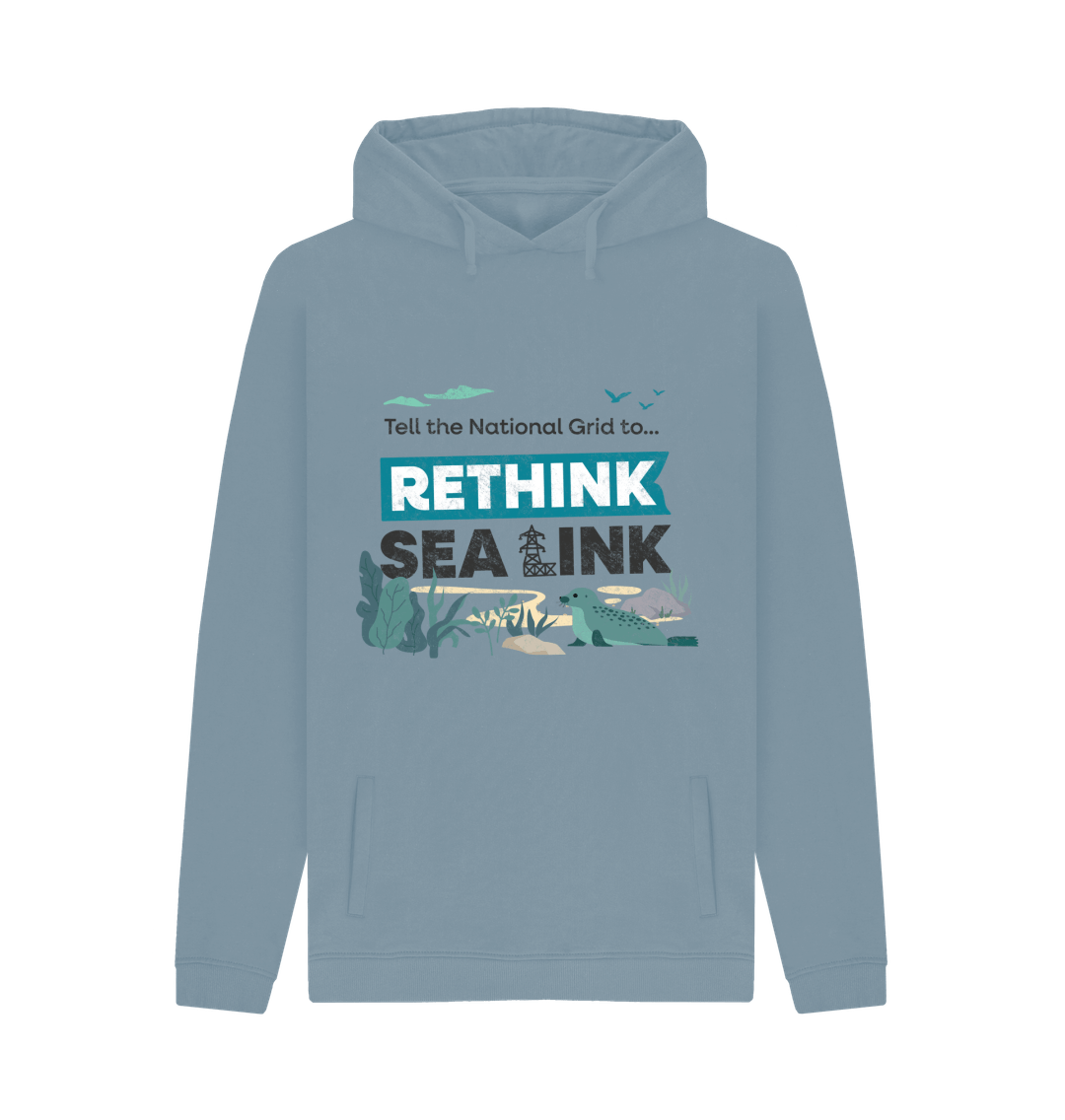 Stone Blue Printed Hoody Front