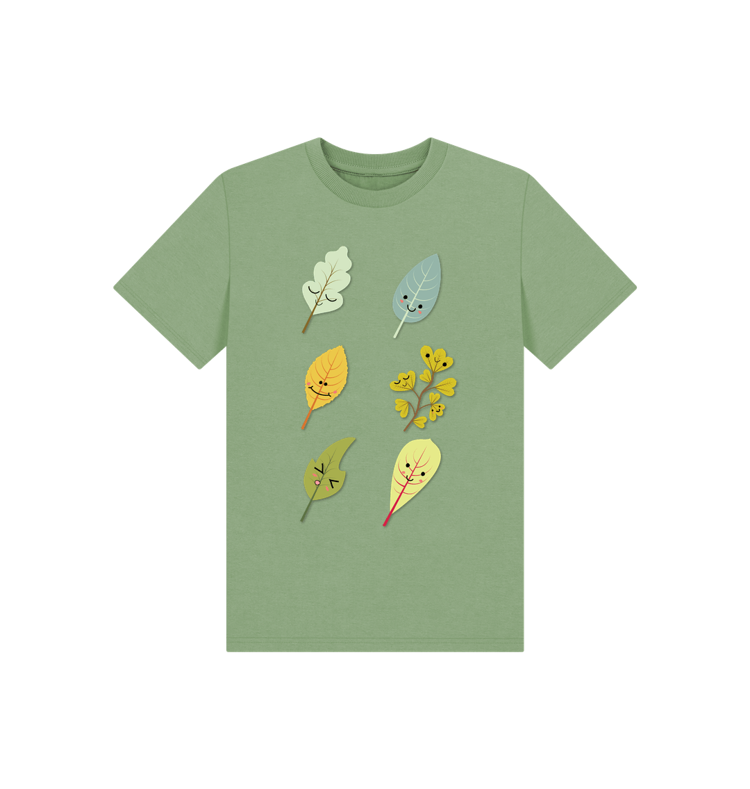 Sage Illustrated Woodlands Leaf T-shirt - Children - Teemill