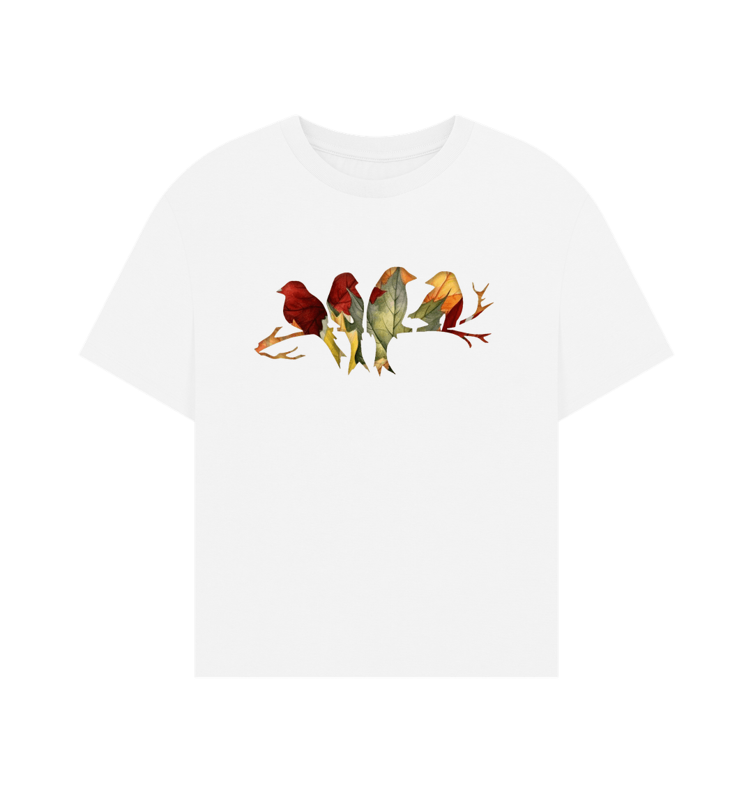 White Woodlands Bird Silhouette T-shirt - Teemill