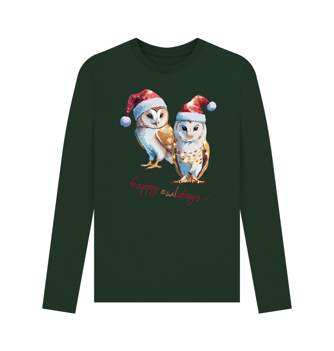 Evergreen Owl Christmas Top - Teemill