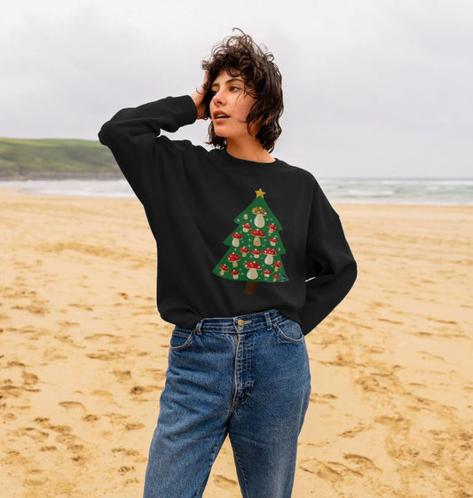 Fly Agaric Christmas Tree Oversized Jumper - Teemill