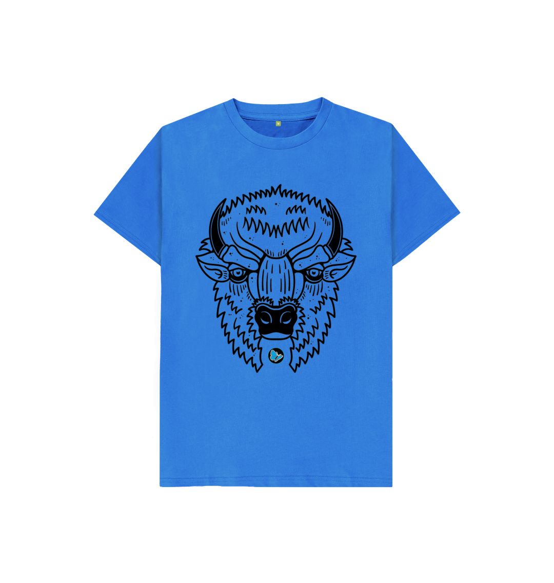 Bright Blue Bison Strong T-Shirt - Children