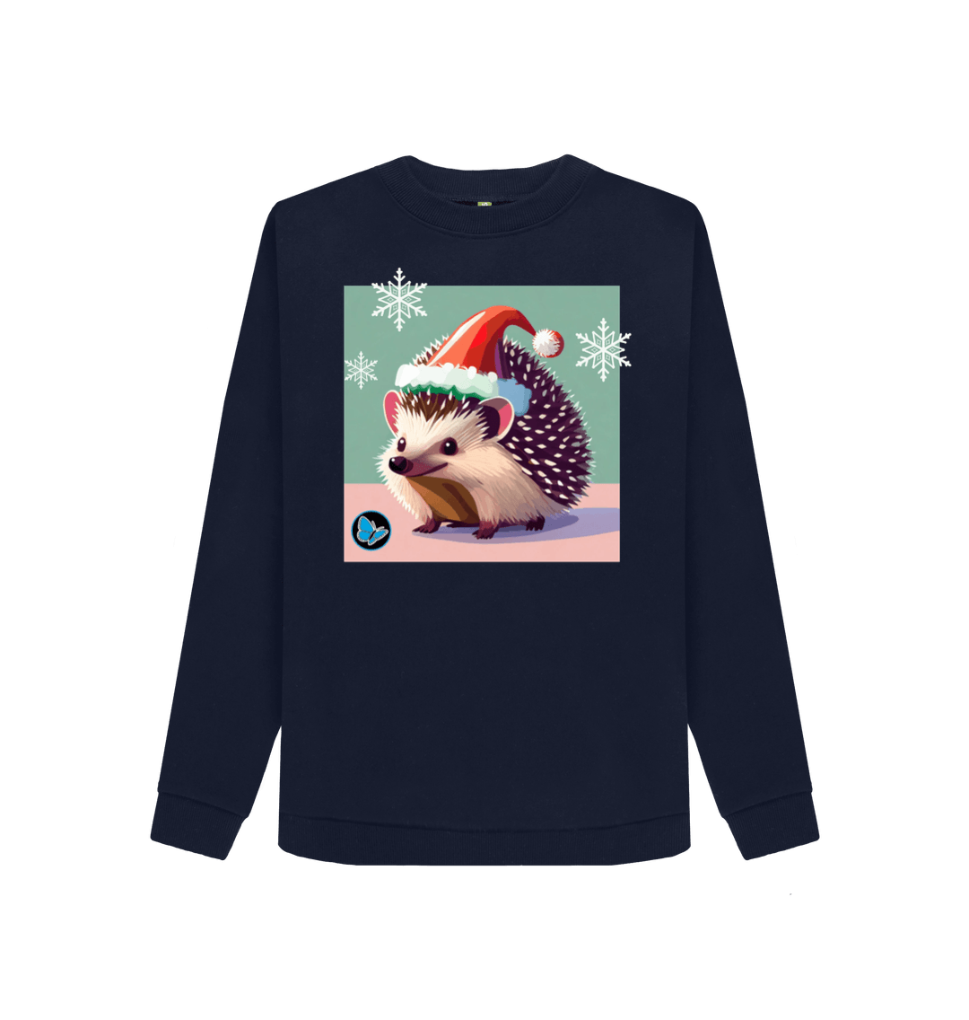 Navy Blue Printed Sweater Front