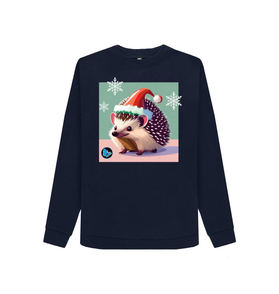 Navy Blue Hedgehog Oversized Christmas Jumper - Teemill