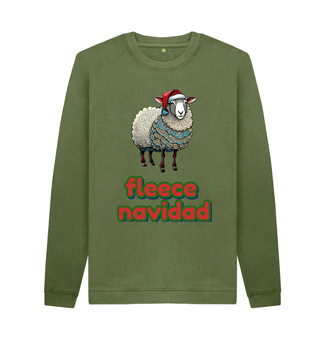 Khaki Printed Sweater Front