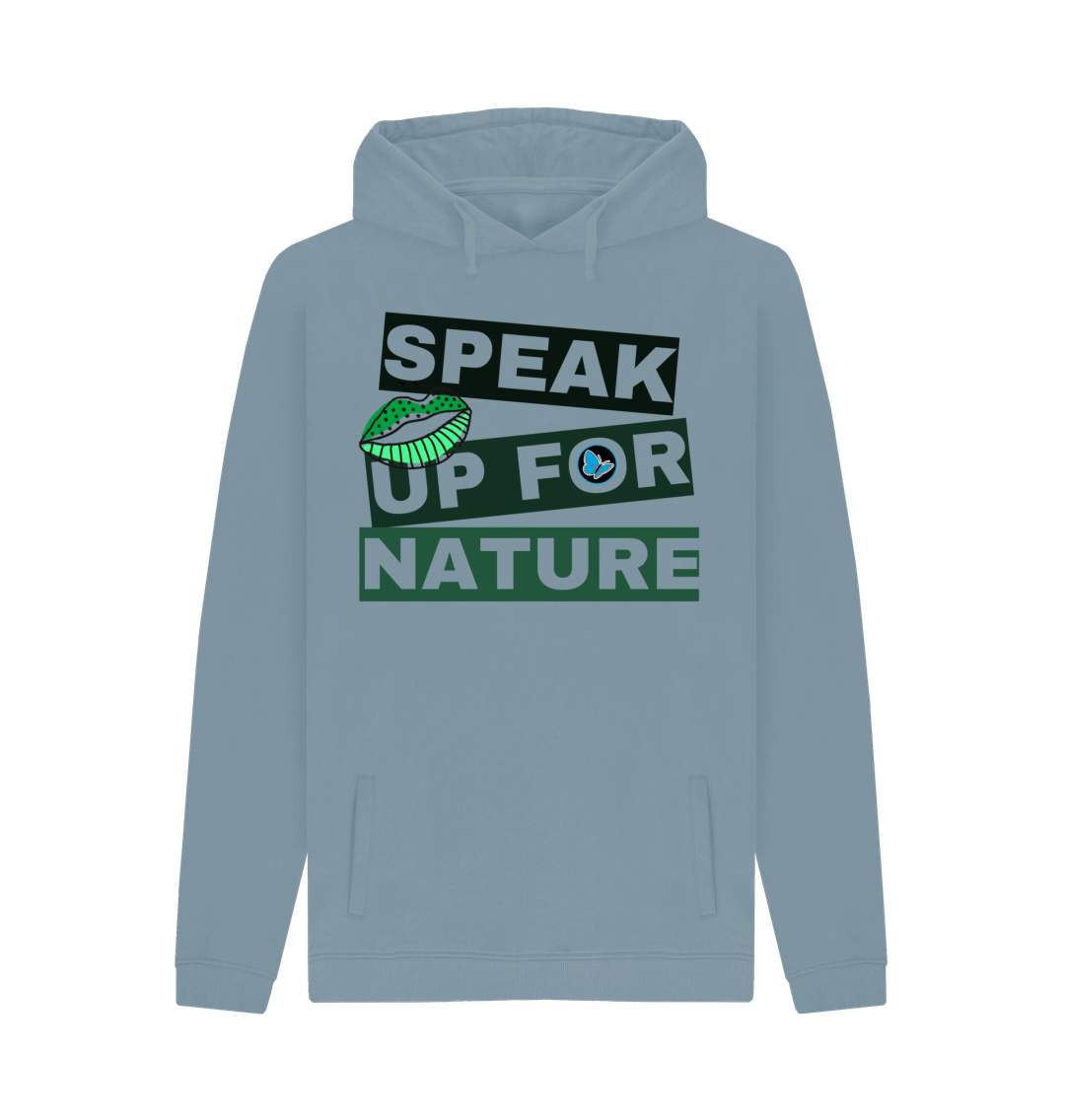 Stone Blue Printed Hoody Front