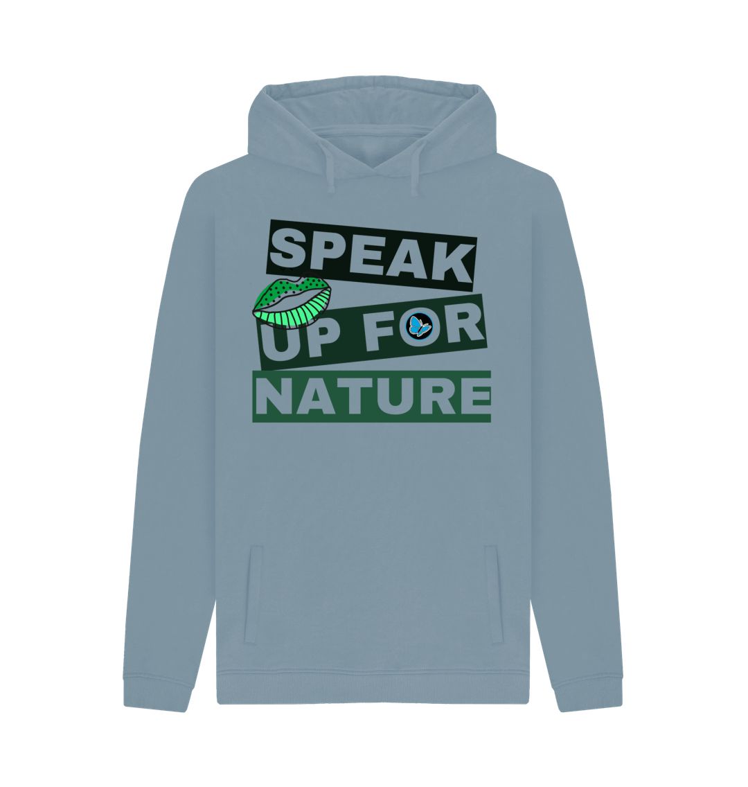 Stone Blue Speak Up For Nature Pullover Hoody - Teemill