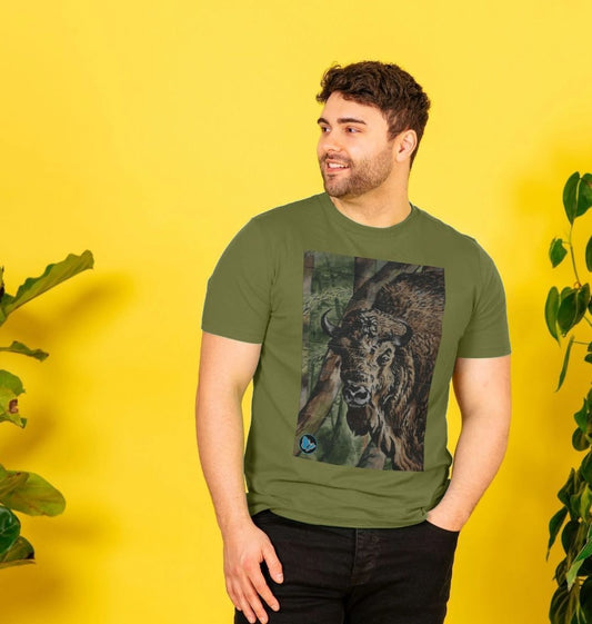 Bison Mural Art T-Shirt - Men - Teemill