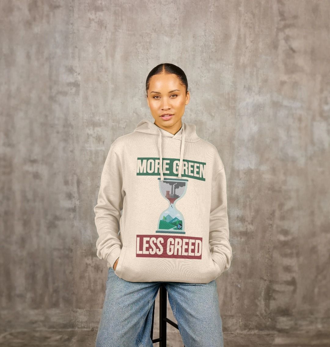 More Green, Less Greed Pullover Hoody - Teemill