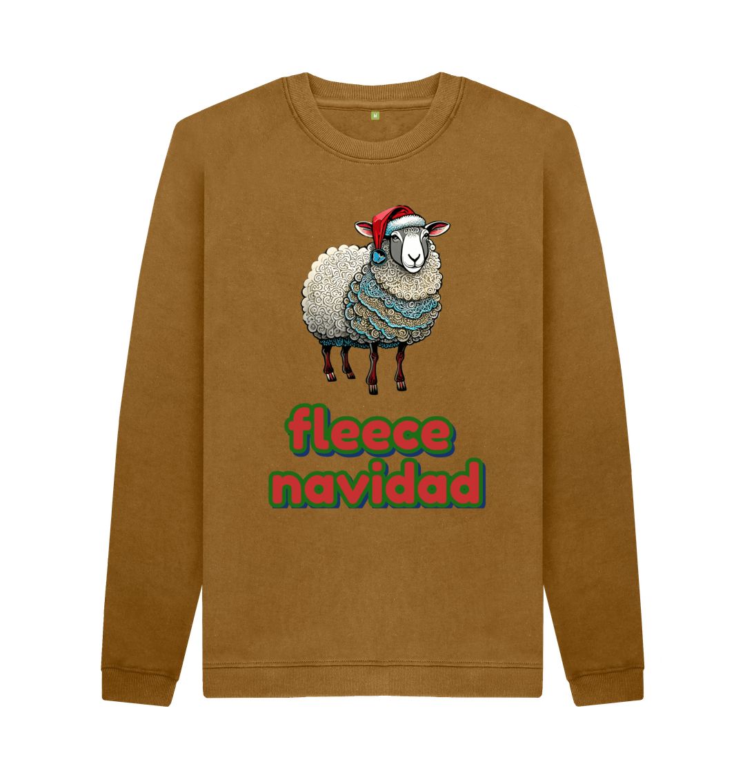 Brown Fleece Navidad Christmas Jumper - Men