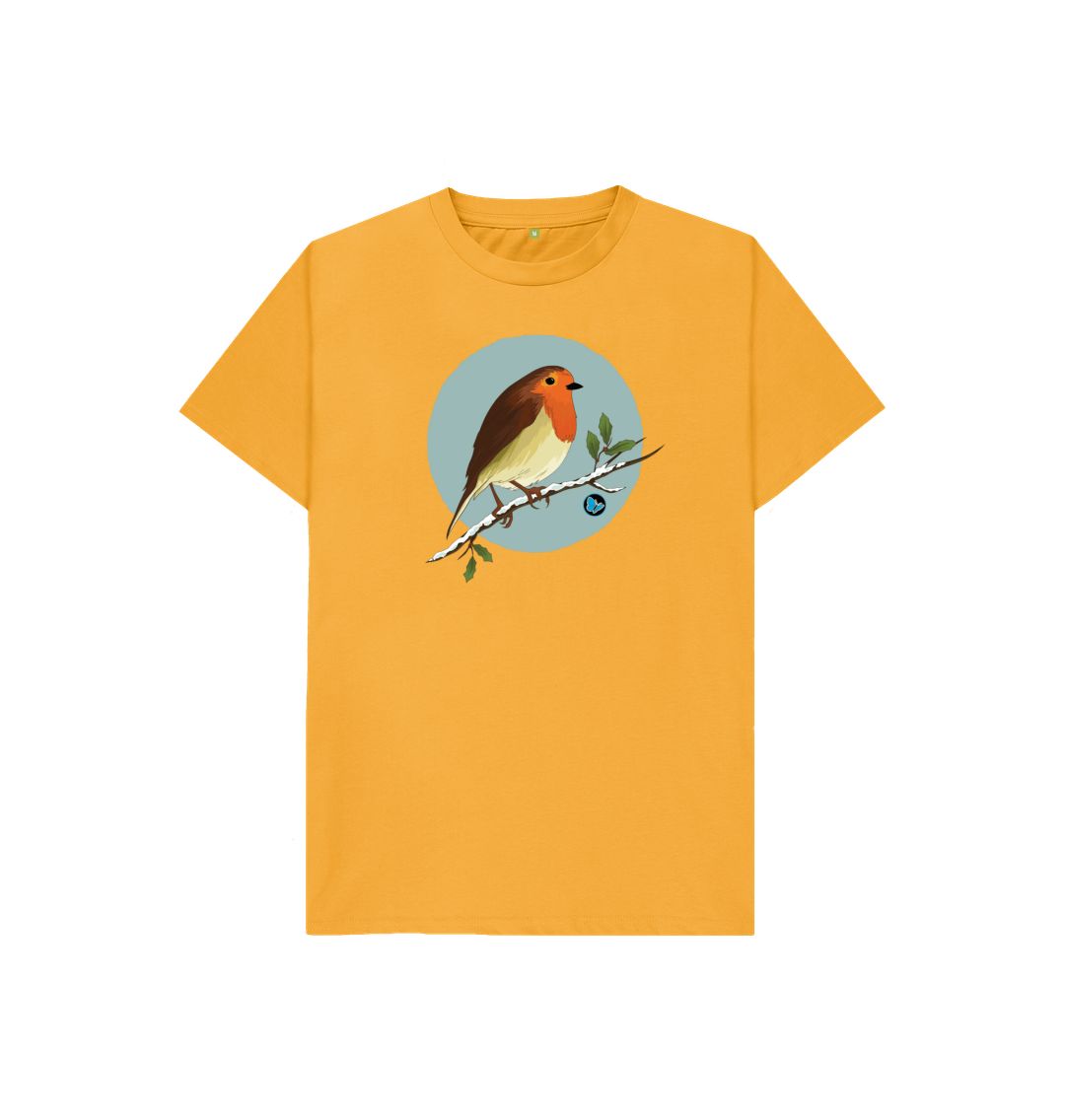 Mustard Christmas Robin T-Shirt - Children - Teemill