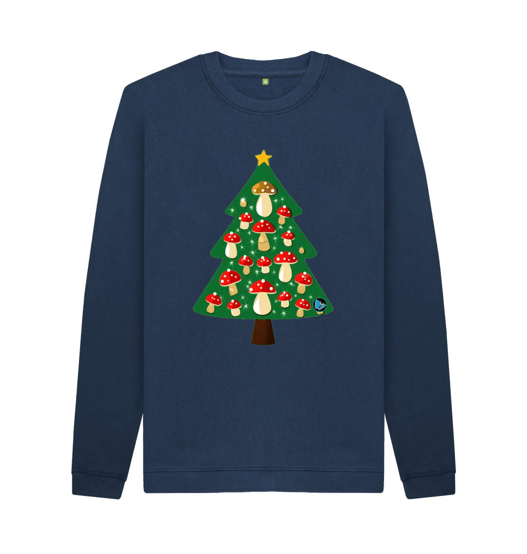 Navy Blue Printed Sweater Front