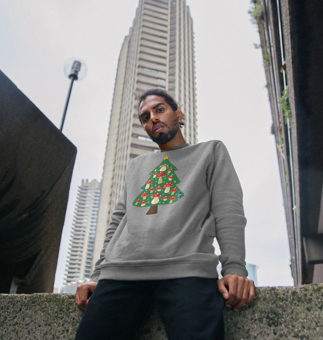 Fly Agaric Christmas Tree Crew Neck Sweater - Teemill