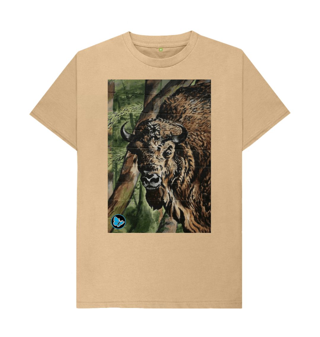 Sand Bison Mural Art T-Shirt - Men - Teemill