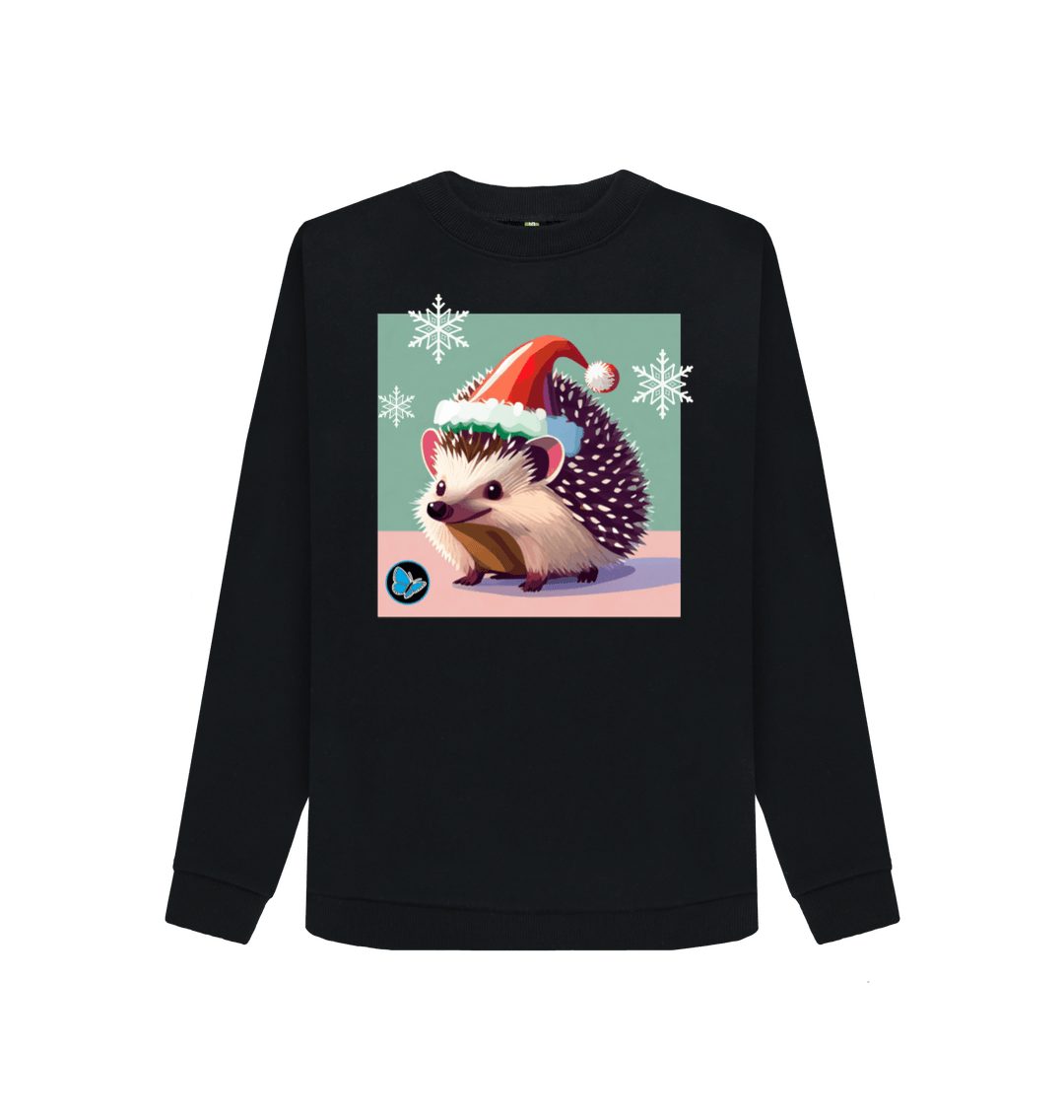 Black Printed Sweater Front