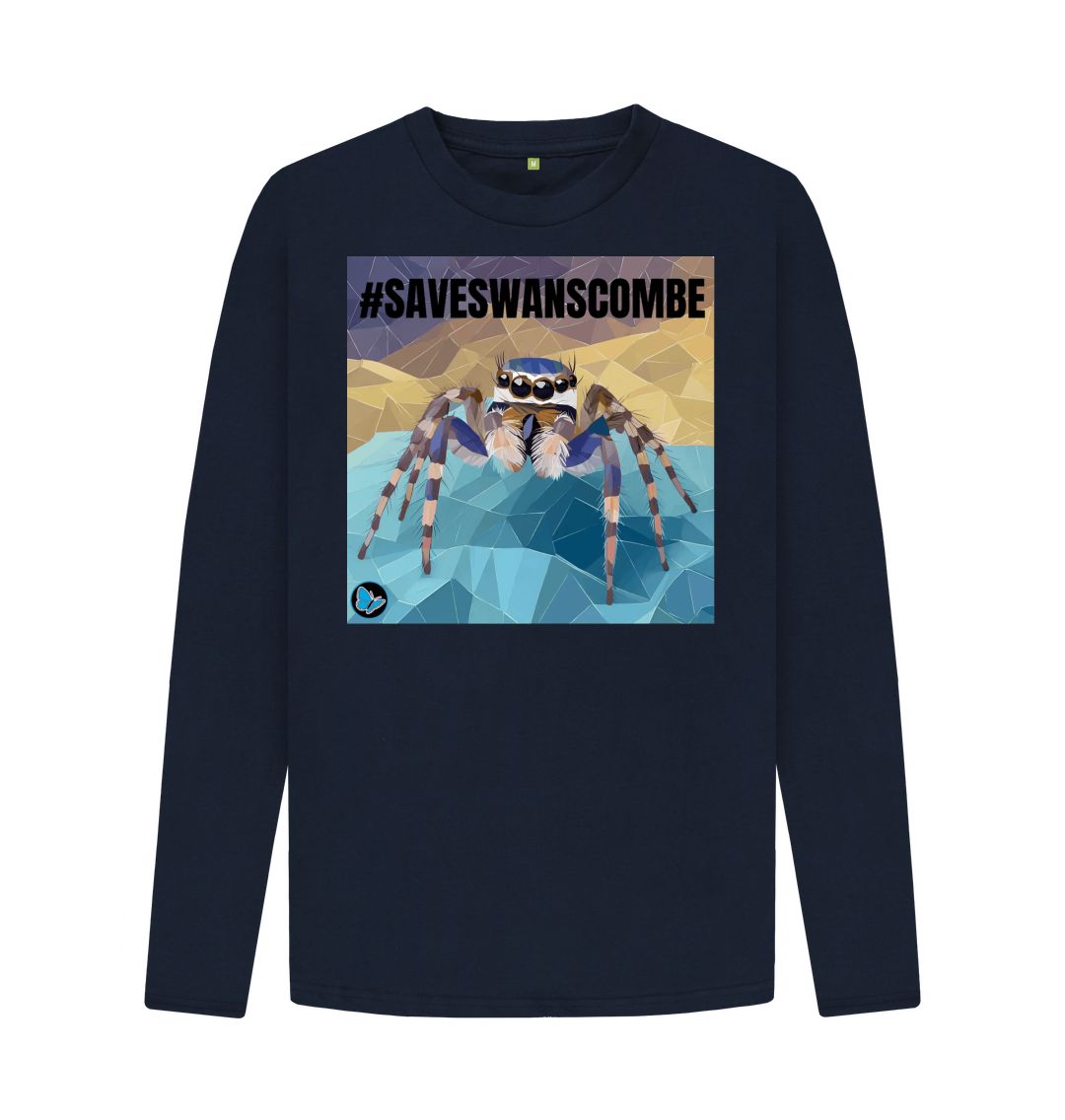 Navy Blue Save Swanscombe Long Sleeved Shirt -  Teemill