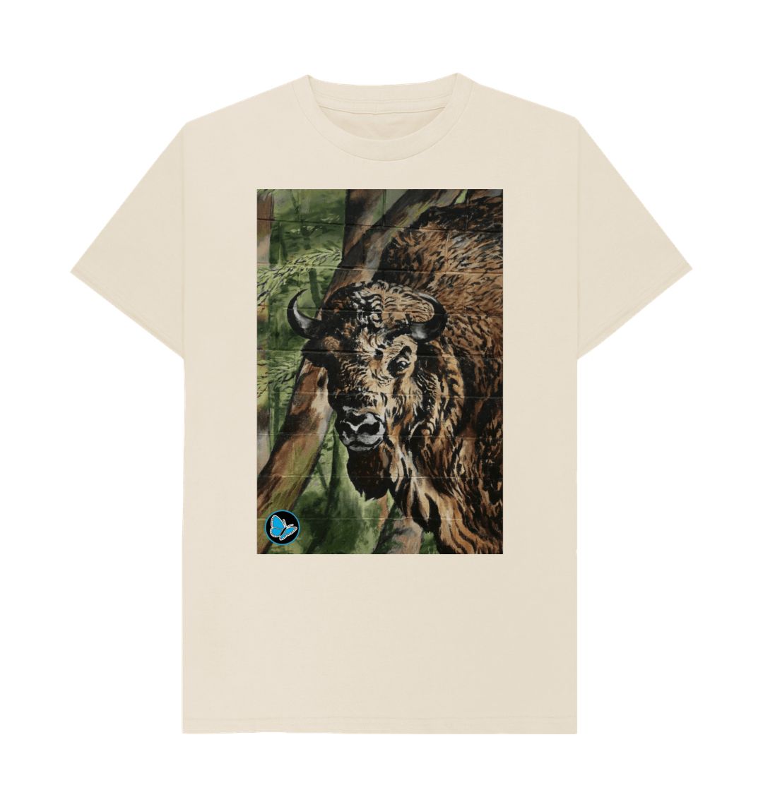 Oat Bison Mural Art T-Shirt - Men - Teemill