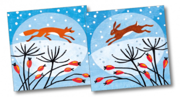 Winter Hare & Fox Christmas Cards Pack Of 10