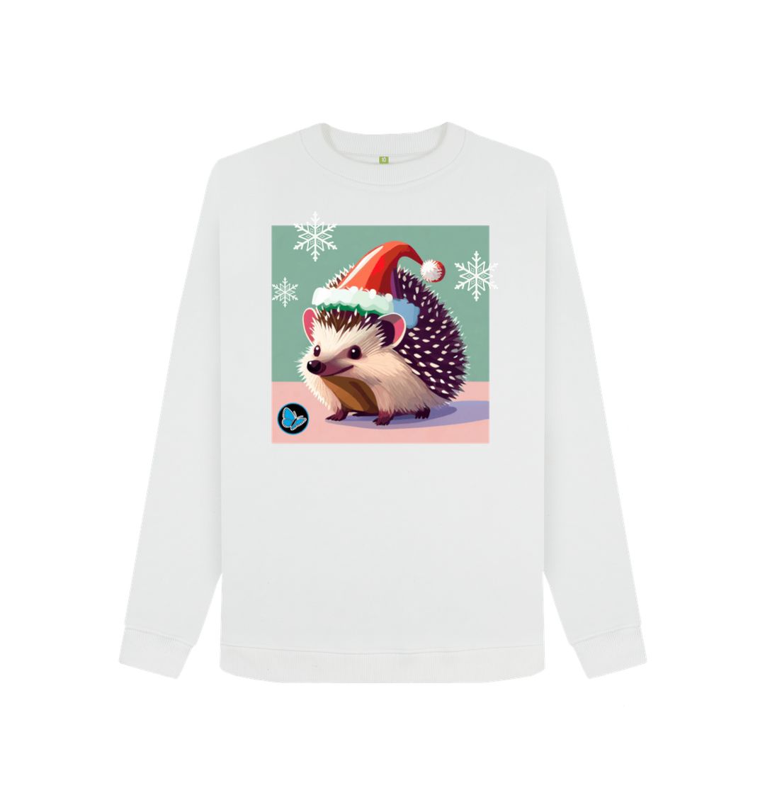 White Hedgehog Oversized Christmas Jumper - Teemill