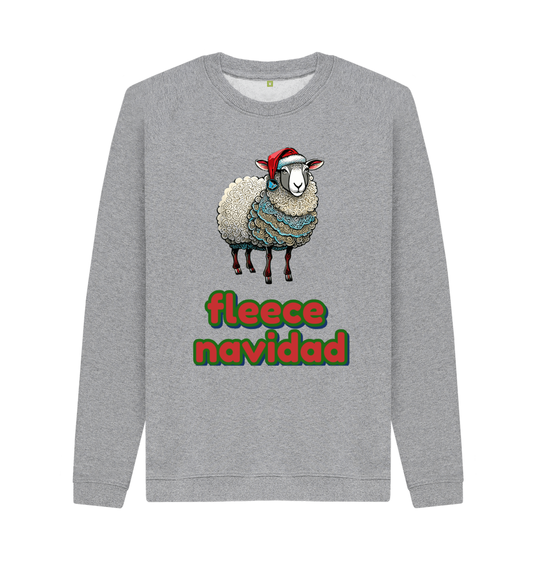 Light Heather Fleece Navidad Crew Neck Sweater - Teemill