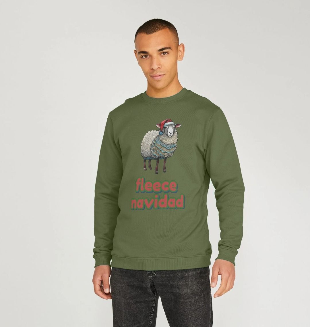 Fleece Navidad Crew Neck Sweater - Teemill