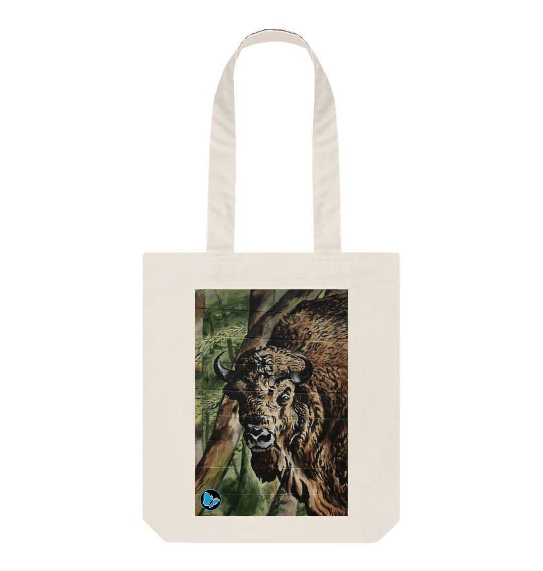 Natural Bison Mural Tote Bag