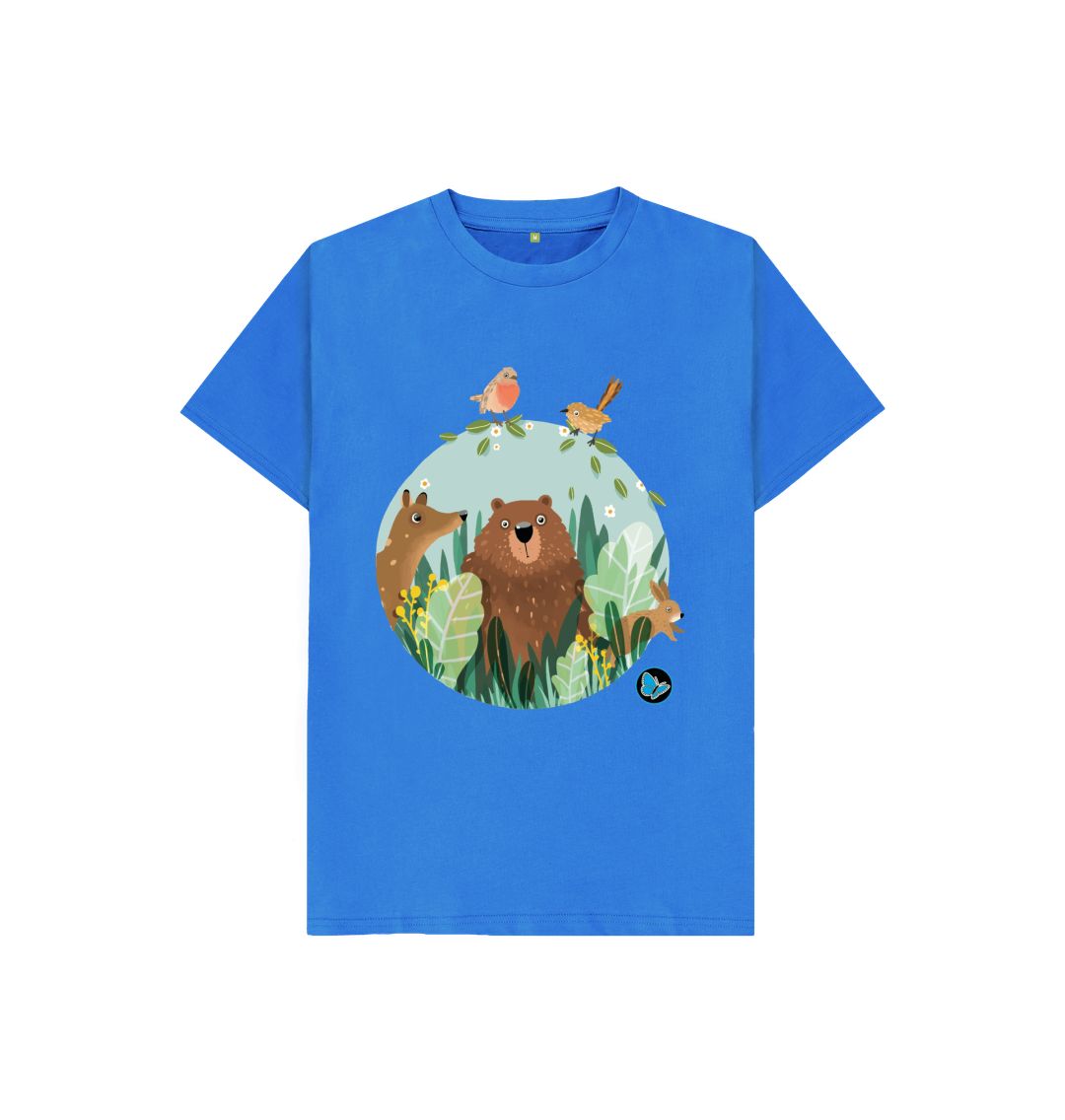 Bright Blue Animal Family T-Shirt - Children - Teemill