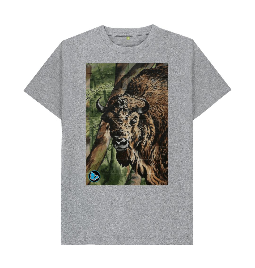 Athletic Grey Bison Mural Art T-Shirt - Men - Teemill