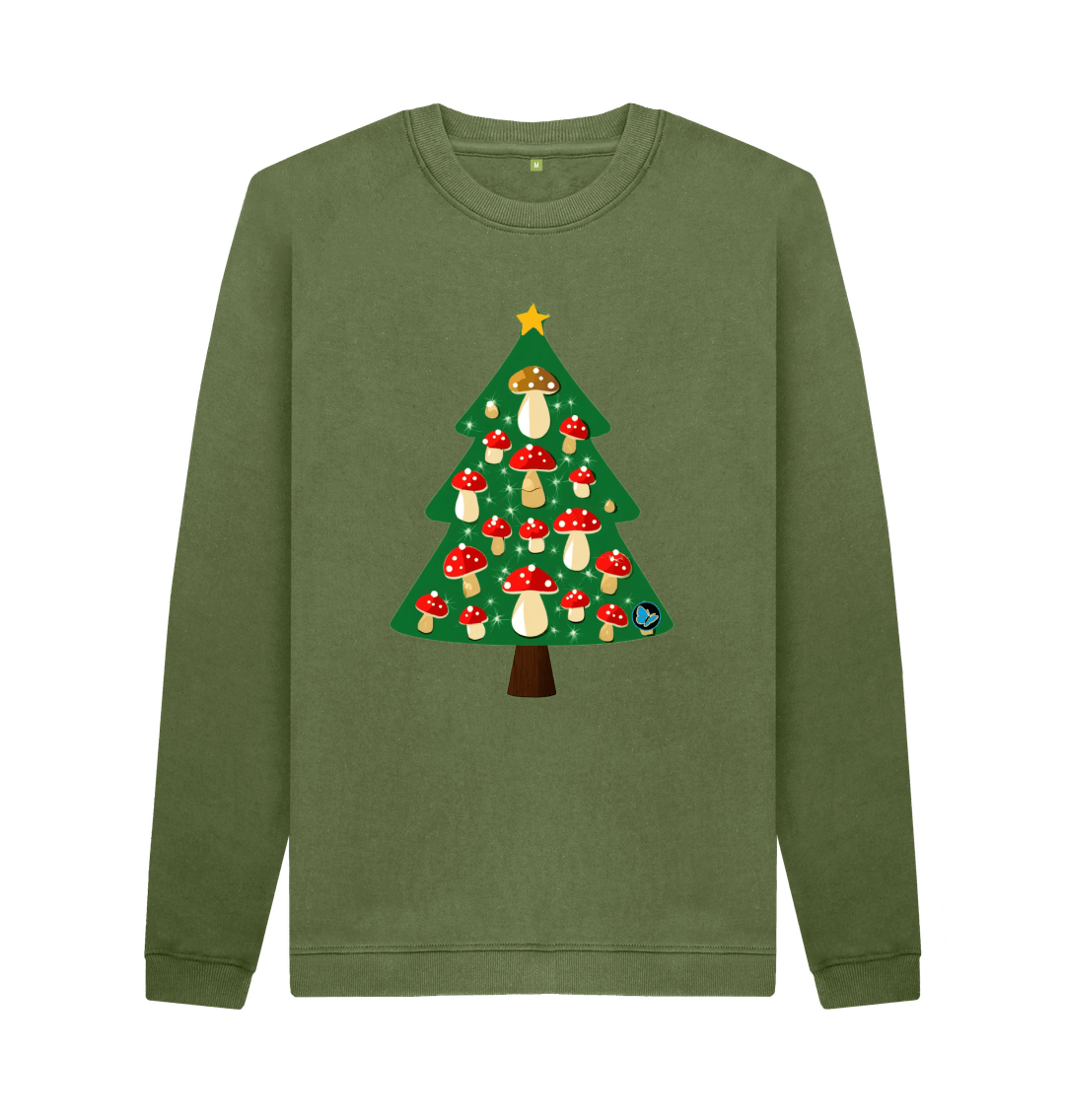 Khaki Printed Sweater Front